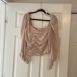 Astr the Label pleated top size M taupe color
